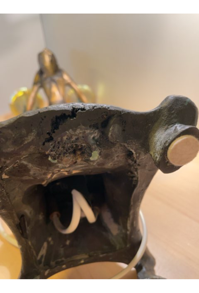 Art Nouveau lampe i bronze